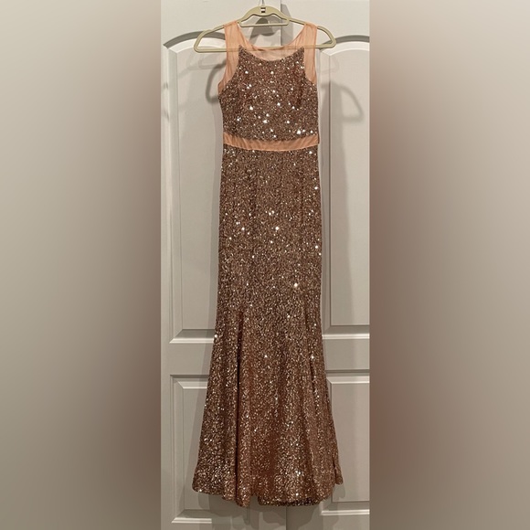 badgley mischka rose gold sequin dress | Dresses | Badgley Mischka Gown Pageant gown